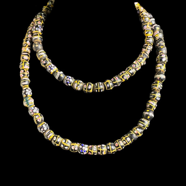 Black Trade Beads - French Cross Beads