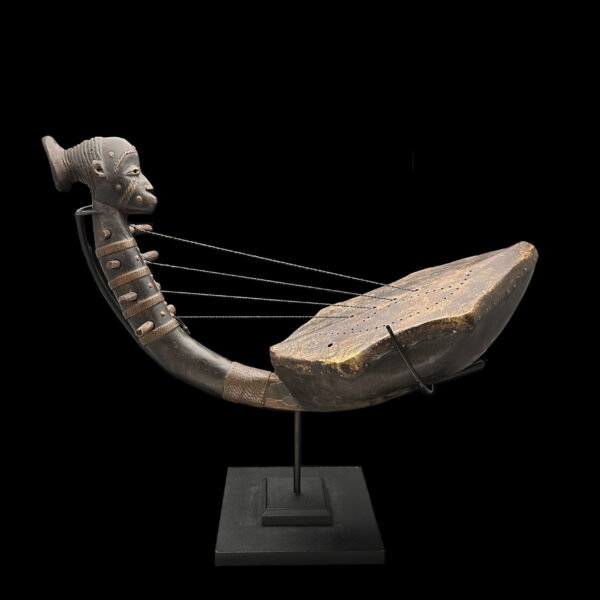 Domu Decorative and Figurative Harp - Mangbetu People, D.R. Congo - Sold