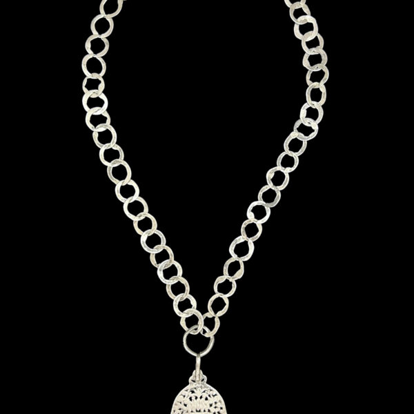 Tribal Silver Hamsa Necklace - Berber People, Tunisia